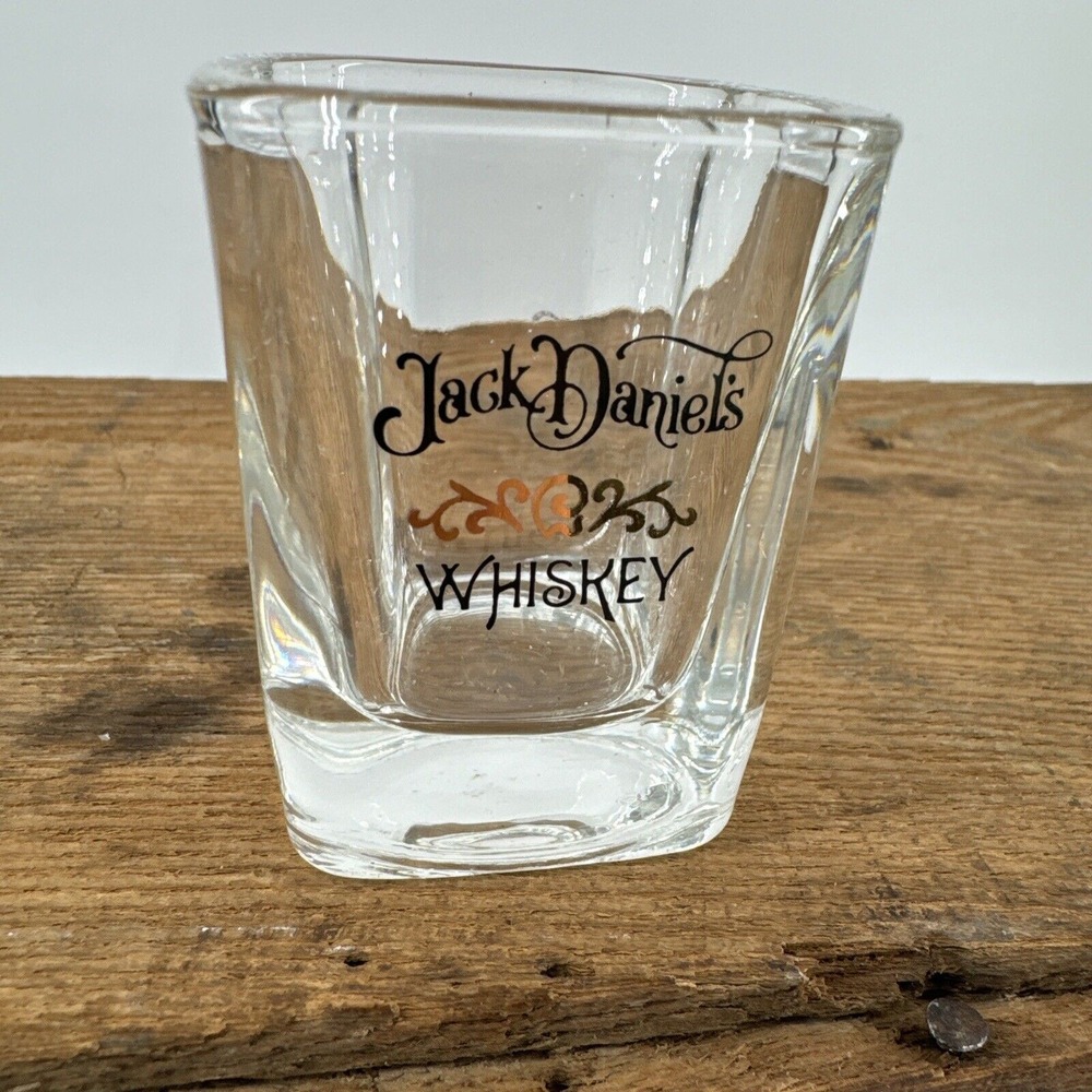Jack Daniels Whiskey Shot Glass Square Heavy Barware‎ Liquor Alcohol Gift Father